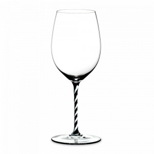 Бокал (фужер) для красного вина CABERNET/ MERLOT BLACK AND WHITE TWISTED, ручная работа, объем: 625 мл, высота: 25 см, материал: хрусталь, серия Fatto A Mano, RIEDEL, Австрия, Фужеры для красного вина