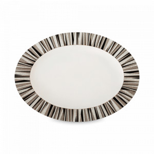 Блюдо овальное, 32 х 23 см, костяной фарфор, белый, черный, серия Шагрин, NARUMI, Япония, NARUMI (Япония)