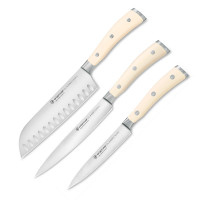 Набор из 3-х кухонных ножей поварская тройка, серия Ikon Cream White, WUESTHOF, Золинген, Германия