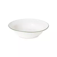 Тарелка для пасты White/Green, 21 см, керамика, белый, зеленый, серия Beja, COSTA NOVA, Португалия, 