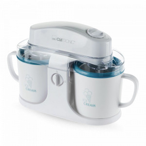 Мороженица, 2 х 500 мл, пластик, белый, CLATRONIC, Германия, Мороженицы