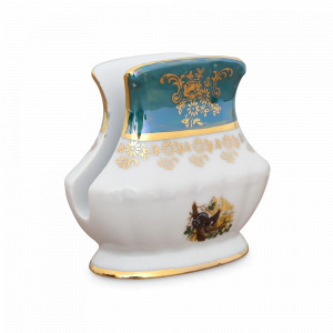 Подставка для салфеток Охота, 9 х 8.5 см, фарфор, зеленый, серия Мария-Тереза, REPAST, Чехия, Мария-Тереза REPAST