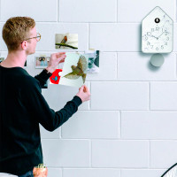 Часы настенные с маятником QQ-UP, 18.8 х 37 см, пластик ABS, механизм, серый, серия Home, GUZZINI, Италия_00812820061310953391.jpg