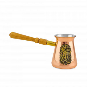 Турка &quot;Охотничья - Лось&quot;, 300 мл, медь, серия Охотничий домик, Кольчугинский Мельхиор, Россия, Турки для кофе