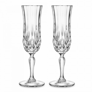 Набор из 2-х бокалов для шампанского, 130 мл, хрустальное стекло, серия Opera, RCR, Италия, Свадебные бокалы