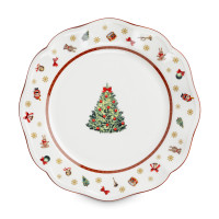 Тарелка обеденная «Елка», 27 см, фарфор, белый, декор, серия Miracle, ANNA LAFARG, Китай