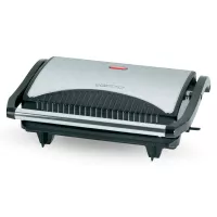 Гриль, 27 х 23 х 9,5 см, пластик, нержавеющая сталь, черный, серебристый, CLATRONIC, Германия, 