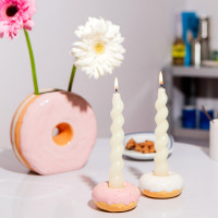 Подсвечник на одну свечу Donut, 7 см, керамика, розовый, серия Fast Food, DOIY, Испания_00819740050705544137.jpg