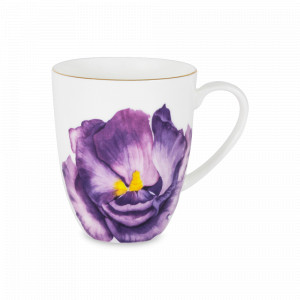 Кружка Iris, 400 мл, костяной фарфор, белый, декор, серия Emily, ANNA LAFARG, Китай, Большие кружки