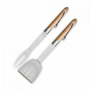 Набор для барбекю, 2 предмета, 39 см, нержавеющая сталь, дерево, серия BBQ, SAGAFORM, Швеция, SAGAFORM (Швеция)