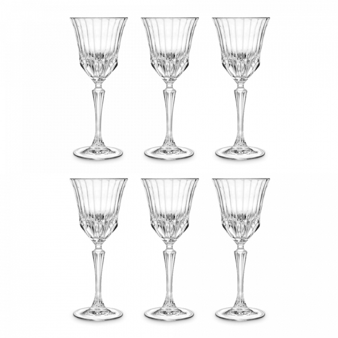 Набор из 6-ти бокалов для вина, 220 мл, хрустальное стекло, серия Adagio, RCR, Италия