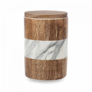 Банка для сыпучих продуктов, 1.1 л, фарфор, дерево, серия Wood &amp; Marble, HOME &amp; STYLE, Китай, Банки для продуктов