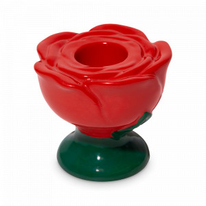 Подсвечник для одной свечи, 6 см, керамика, красный, серия Rose, DOIY, Испания, Весенняя сервировка
