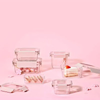 Контейнер прямоугольный стеклянный, 1.78 л, стекло, розовый, GLASSLOCK, Корея_00814020002681428200.jpg