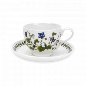 Пара чайная «Фиалка», 280 мл, фаянс, белый, декор, серия Botanic Garden, PORTMEIRION, Великобритания, PORTMEIRION (Великобритания)
