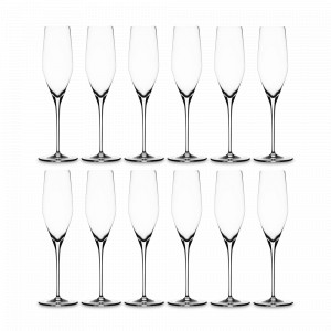 Набор из 12-ти бокалов для шампанского, 190 мл, бессвинцовый хрусталь, серия Authentis, SPIEGELAU, Германия, Бокал-флейта для шампанского