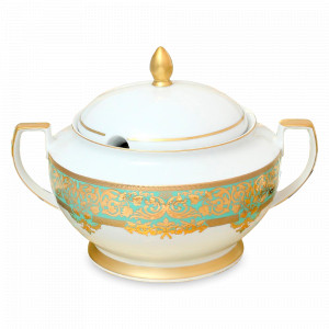 Супница Seladon Gold, 3 л, фарфор, оливковый, золотой, серия Constanza Natalia, FALKENPORZELLAN, Германия, Скидка до -30% на фарфор FALKENPORZELLAN