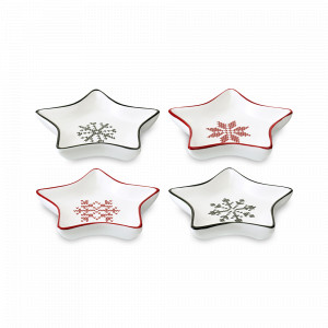 Набор для сервировки Sweet Memories, 4 предмета, фарфор, белый, декор, серия New Year Essential, TKANO, Россия, Блюда сервировочные
