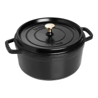 Кокот круглый, 5,2 л, 26 см, чугун, черный, серия La Cocotte, STAUB, Франция, 