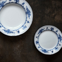 Тарелка суповая Piatti blu, 23.5 см, фарфор, белый, синий, серия Anthiros, LE COQ, Италия_00815580050796609658.jpg