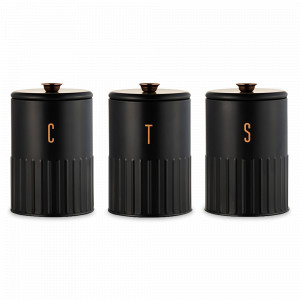 Набор из 3-х банок для сыпучих продуктов, 1.45 л, сталь, черный, серия Astor, MAXWELL WILLIAMS, Австралия, Наборы посуды Maxwell Williams