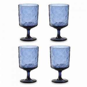 Набор из 4-х бокалов для вина, 280 мл, акрил, синий, серия Arctic, LIBERTY JONES, Россия, Посуда для пикника