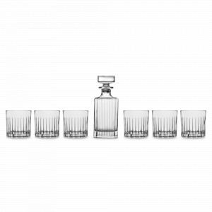 Набор для виски, 7 предметов, 750 и 360 мл, хрустальное стекло, серия Timeless, RCR, Италия, Подарочные наборы RCR