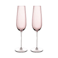 Набор из 2-х бокалов для шампанского Dusty Rose, 200 мл, хрустальное стекло, розовый, серия Round UP, NUDE GLASS, Турция