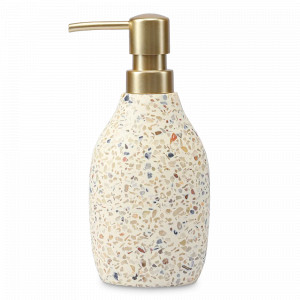 Диспенсер для жидкого мыла Mosaic, 180 мл, полирезин, пластик, светло-бежевый, серия Bath, BERGENSON BJORN, Великобритания, Диспенсеры и мыльницы