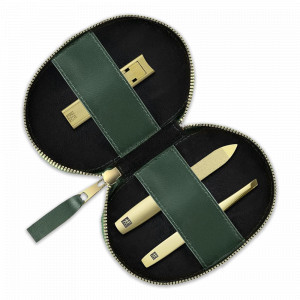 Набор маникюрный в кожаном футляре Gold, 3 предмета, зеленый, серия Beauty Premium, ZWILLING J.A. HENCKELS, Германия, Маникюрные наборы ZWILLING