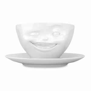 Пара чайная, 200 мл, фарфор, белый, серия Winking, TASSEN, Германия, Чайные пары
