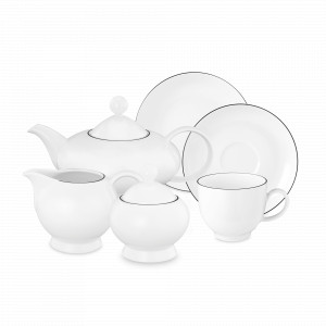 Сервиз чайный на 6 персон, 21 предмет, серия Lido Black Line, SELTMANN, Германия, SELTMANN WEIDEN (Германия)