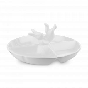 Менажница «Кролик-непоседа», 25 см, фарфор,белый, серия Воришки, CLAYSTREET, Россия, CLAYSTREET (Россия)