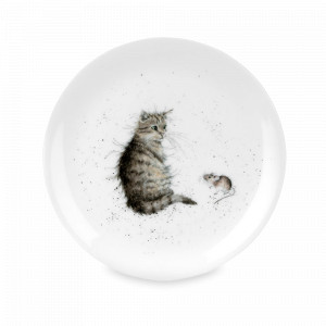 Тарелка закусочная «Кот и мышь», 20 см, костяной фарфор, белый, декор, серия Wrendale Designs, ROYAL WORCESTER, Великобритания, ROYAL WORCESTER (Великобритания)
