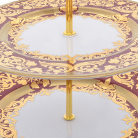 Этажерка Bordeaux Gold, 35 см, фарфор, металл, бордовый, золотой, серия Constanza Natalia, FALKENPORZELLAN, Германия_00816320064139032936.jpg