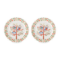 Набор из 2-х закусочных тарелок Owl, 21 см, фарфор, белый, декор, серия Birds of Paradise, LIBERTY JONES, Россия
