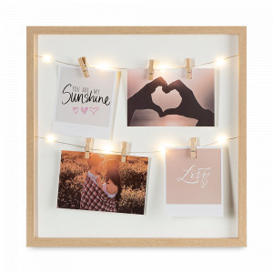 Рамка для 6-ти фотографий с подсветкой, 38 х 38 см, МДФ, дерево, белый, бежевый, серия Everyday, BERGENSON BJORN, Великобритания, BERGENSON BJORN (Великобритания)