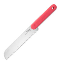 Нож кухонный для хлеба, 20 см, розовая ручка, серия Chopping boards and Knives, TREBONN, Италия