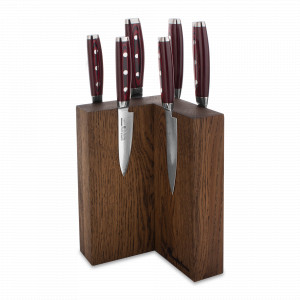 Набор из 6-ти кухонных ножей на подставке из дуба, серия GOU 161, YAXELL, Япония, YAXELL (Япония)