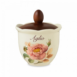 Банка для хранения чеснока, 300 мл, керамика, белый, декор, серия Regale, NUOVA CER, Италия, Банки для продуктов