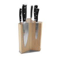 Набор из 6-ти кухонных ножей на подставке из бука, серия Classic Ikon, WUESTHOF, Золинген, Германия