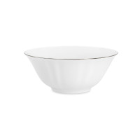 Салатник порционный Lotus silver, 400 мл, фарфор, белый с серебристым кантом, серия Emily, ANNA LAFARG, Китай