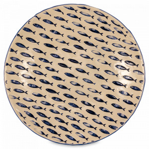 Тарелка для пасты, 26 см, 1.1 л, керамика, белый, синий, серия Thalassios, LE COQ, Италия, LE COQ (Италия)