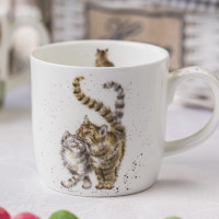 Кружка «Забавная фауна Коты», 310 мл, костяной фарфор, декор, серия Wrendale Designs, ROYAL WORCESTER, Великобритания_00805610053698108426.jpg