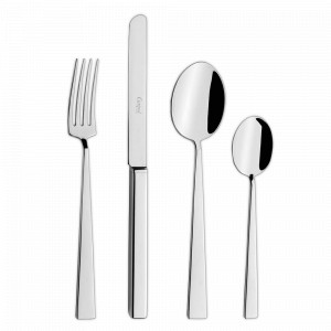Набор столовых приборов на 12 персон, 130 предметов, нержавеющая сталь 18/10, стальной, серия Bauhaus, CUTIPOL, Португалия, Подарочные столовые приборы