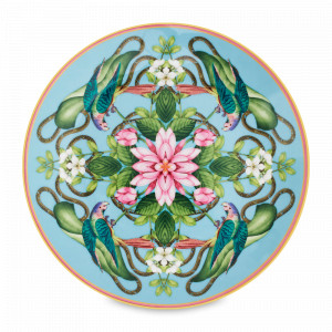 Тарелка закусочная Животный мир , 20 см, костяной фарфор, голубой, декор, серия Wonderlust, WEDGWOOD, Великобритания, WEDGWOOD (Великобритания)