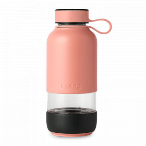 Бутылка для воды, 600 мл, силикон, стекло, розовый, серия TO GO, LEKUE, Испания, Бутылки для воды