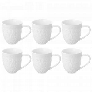 Набор из 6-ти кружек, 350 мл, фарфор, белый, серия Forest, REPAST, Чехия, Кружки REPAST