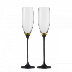 Набор бокалов для шампанского, 2 шт., 180 мл, черный/золотой, серия Champagner Exclusive, серия Champagner Exclusive, EISCH, Германия, EISCH (Германия)