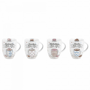 Набор из 4 кружек «Выпечка», 380 мл, фарфор, белый, KOENITZ, Германия, Наборы кружек KOENITZ